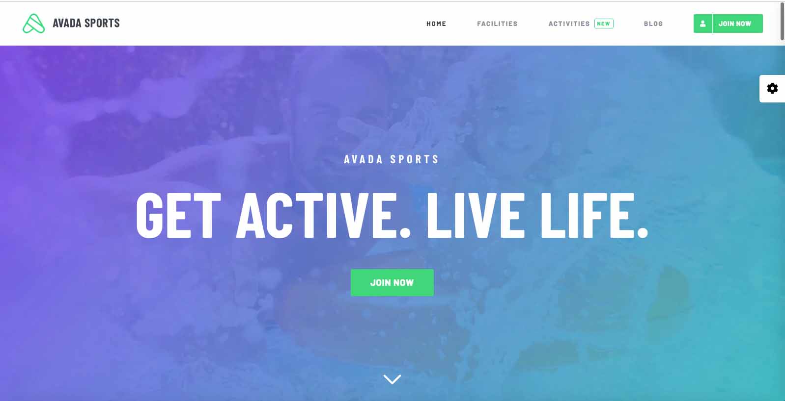 Hjemmeside skabelon til en sportsforretning