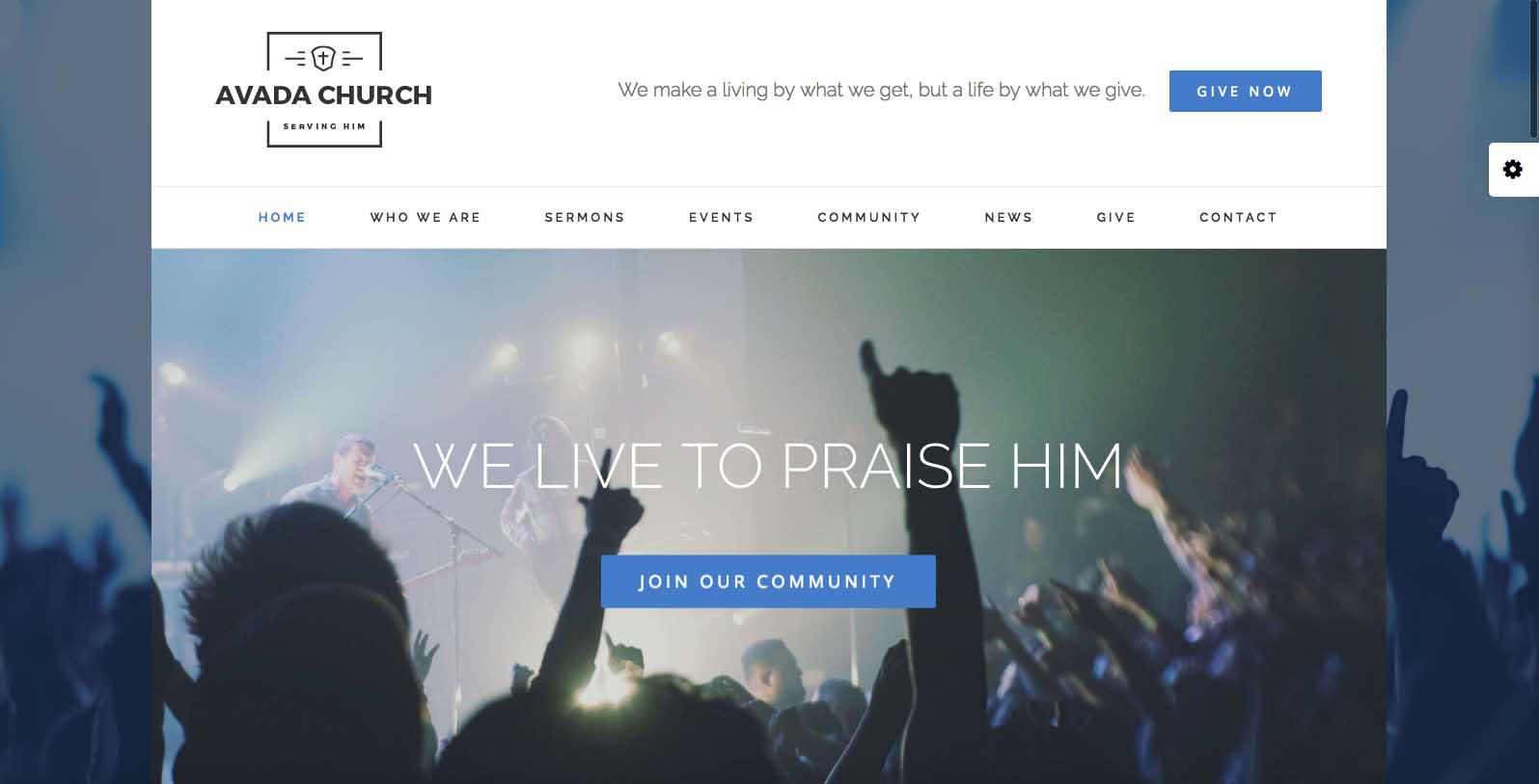 Hjemmeside skabelon til en kirke