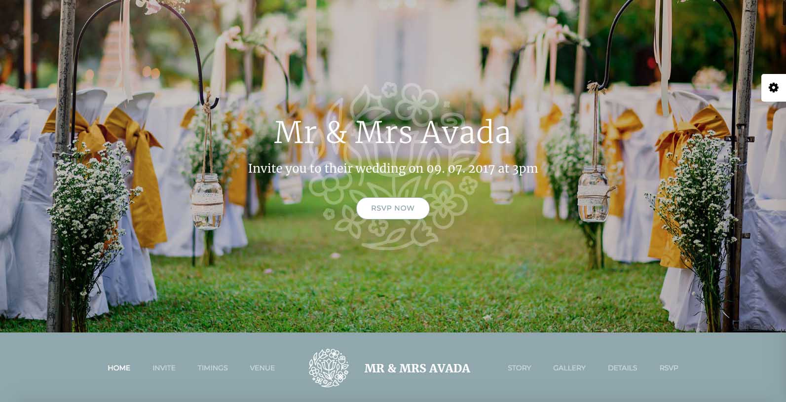 Hjemmeside skabelon til en bryllups arrangør